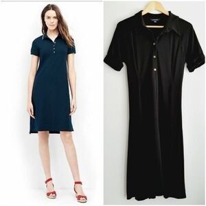Lands' End Women's Polo Dress - Navy and Black